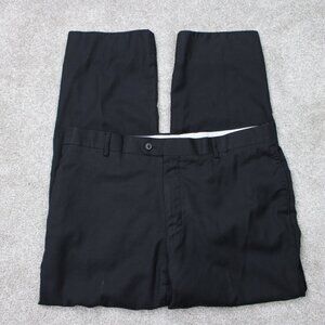 Joseph Abboud Pants Men 40x30 Black Marlane Primatist Super 100s Wool Flat Front